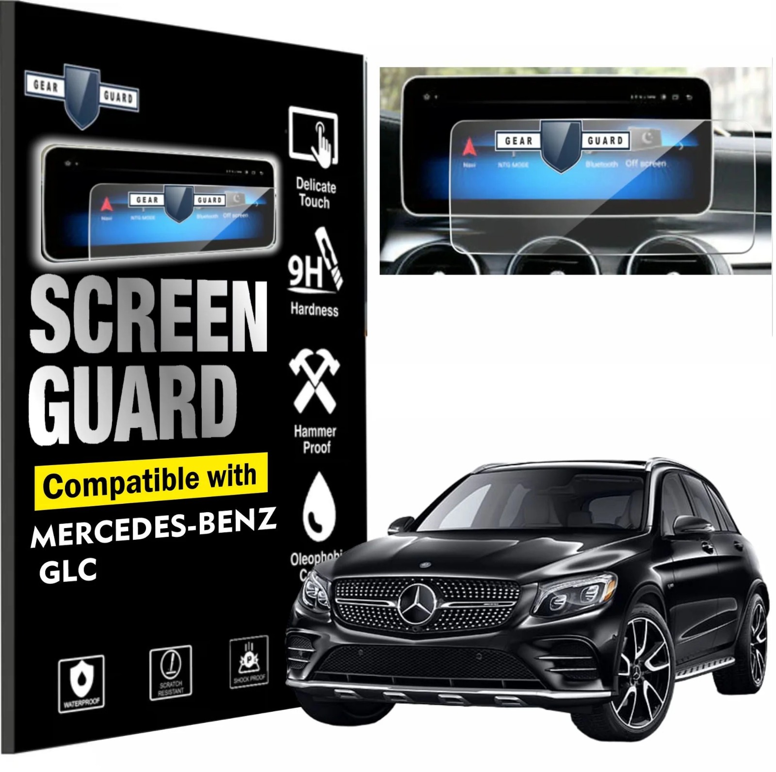 Verre Trempé de Protection pour Écran Voiture et Cockpit Digital merceds Glc