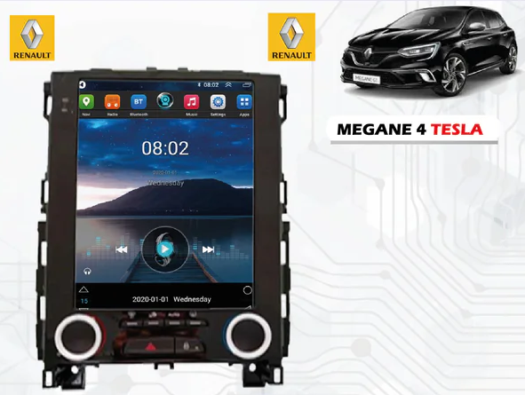 Poste Radio Android Tesla sur mesure pour Renault Mégane 4