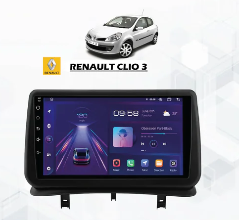 Poste Radio Android sur mesure pour Renault Clio 3