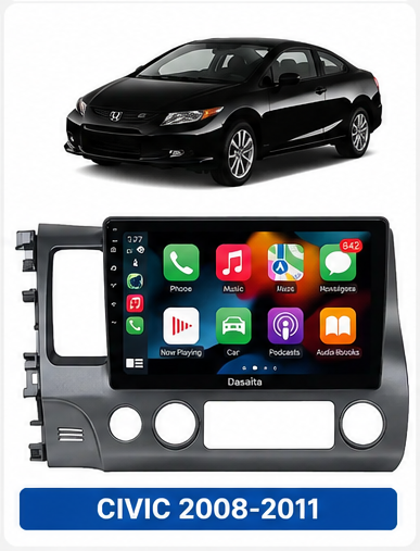 Poste Radio Android sur mesure pour Honda Civic (2007-2012)