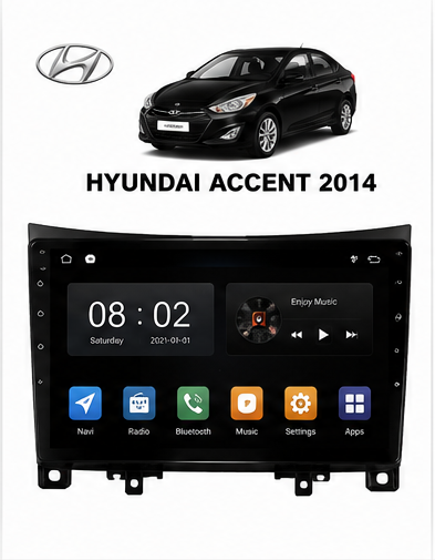 Poste Radio Android sur mesure pour Hyundai Accent (2014+)