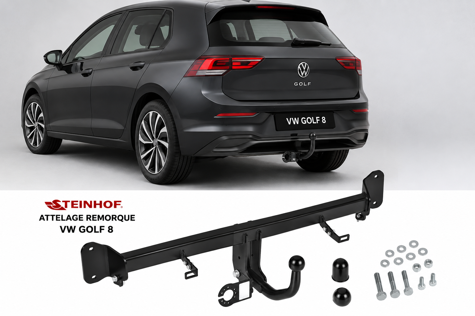 Attelage remorque fixe pour Volkswagen Golf 8