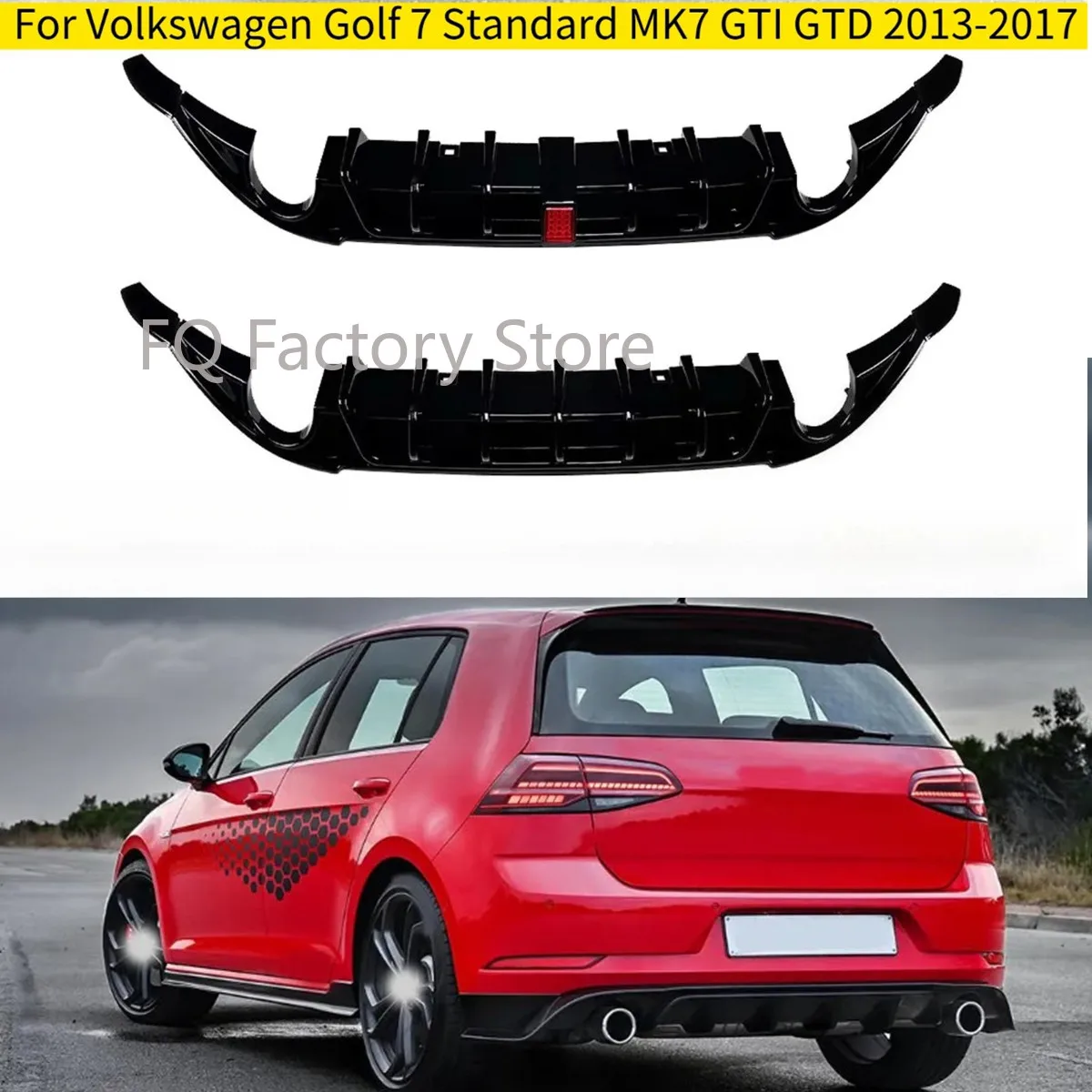 Diffuseur Arrière Golf 7 GTI GTD 2013-2017 Noir Brillant avec LED