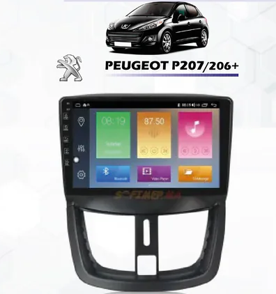 Poste Radio Android sur mesure pour Peugeot 206+ et 207